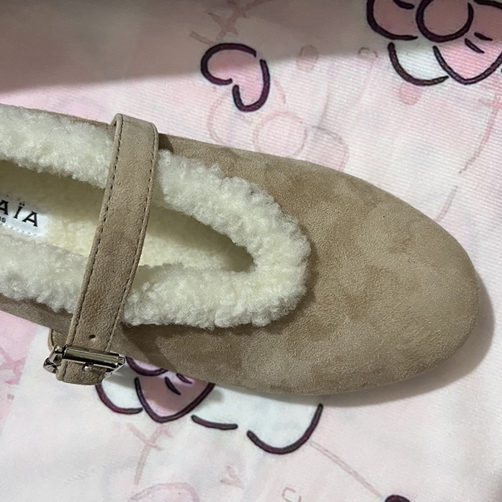 Alaia Lambswool Mary Jane Flats - Picture 6 of 8